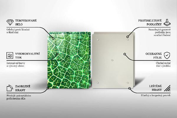 Tagliere in vetro temperato Struttura delle foglie