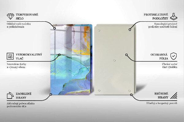 Tagliere in vetro temperato Pietra d'oro incrinata