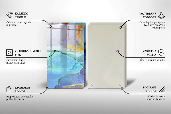 Tagliere in vetro temperato Pietra d'oro incrinata