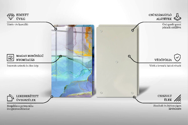 Tagliere in vetro temperato Pietra d'oro incrinata