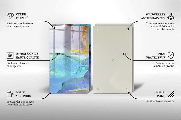 Tagliere in vetro temperato Pietra d'oro incrinata