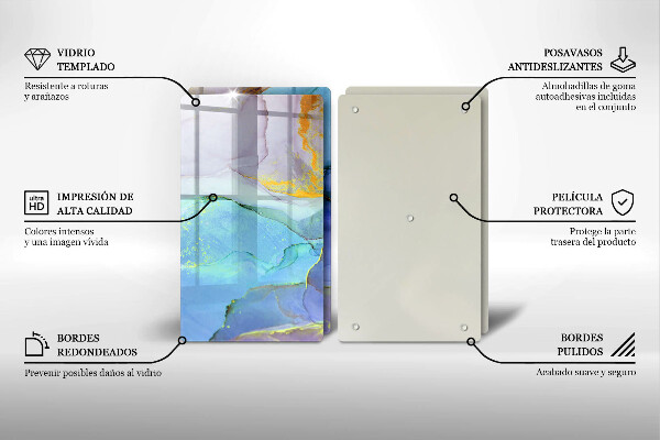 Tagliere in vetro temperato Pietra d'oro incrinata