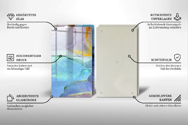 Tagliere in vetro temperato Pietra d'oro incrinata