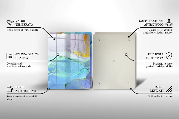 Tagliere in vetro temperato Pietra d'oro incrinata