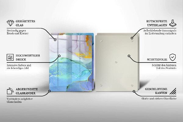 Tagliere in vetro temperato Pietra d'oro incrinata