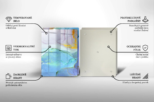 Tagliere in vetro temperato Pietra d'oro incrinata
