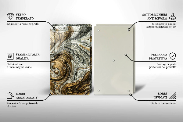 Tagliere in vetro temperato Ricca astrazione