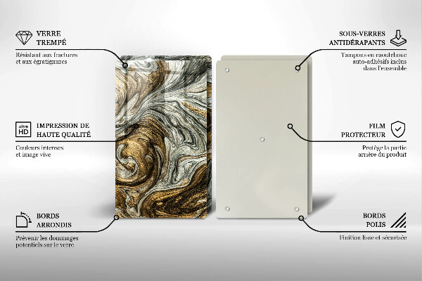 Tagliere in vetro temperato Ricca astrazione