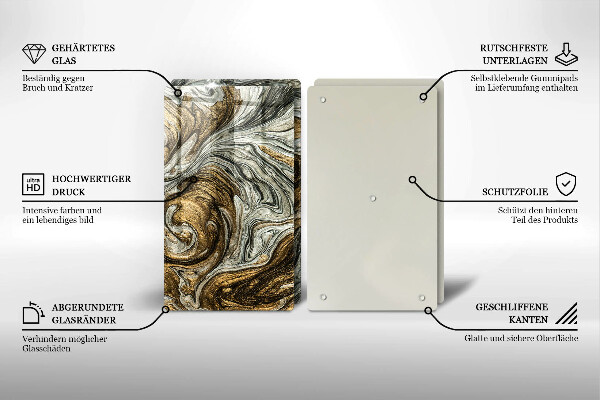 Tagliere in vetro temperato Ricca astrazione