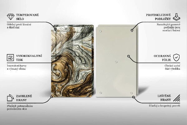 Tagliere in vetro temperato Ricca astrazione