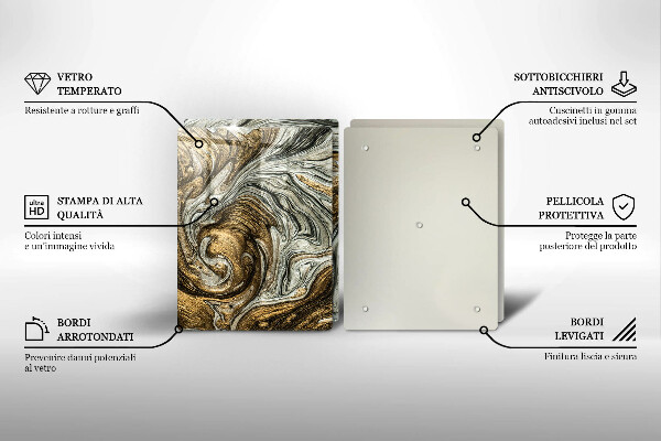 Tagliere in vetro temperato Ricca astrazione