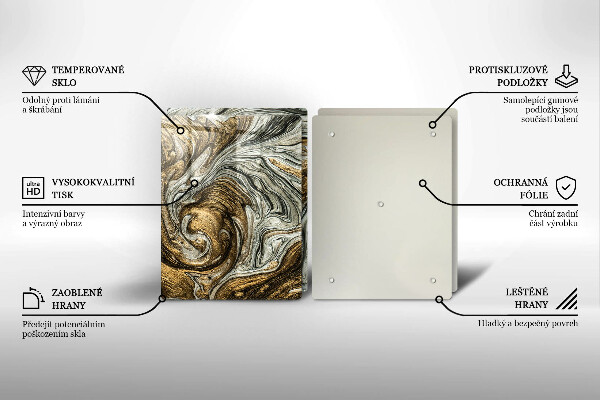 Tagliere in vetro temperato Ricca astrazione