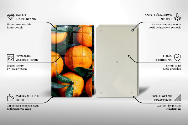 Tagliere in vetro temperato arancia