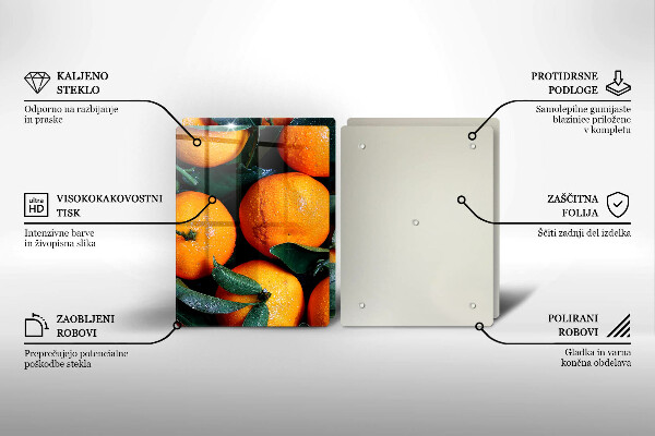 Tagliere in vetro temperato arancia