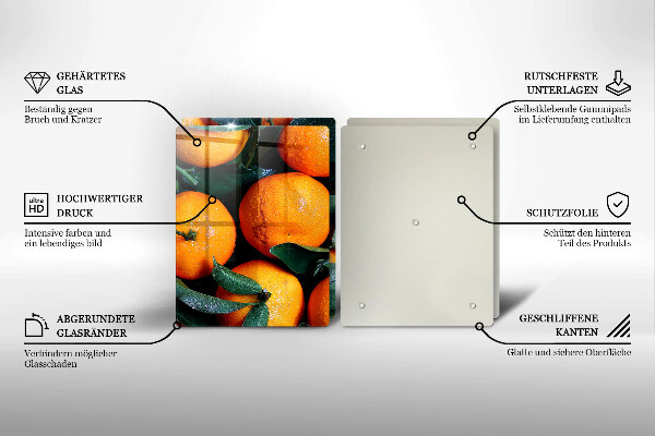 Tagliere in vetro temperato arancia