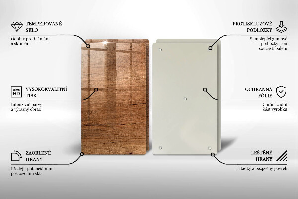 Tagliere in vetro temperato Struttura del legno