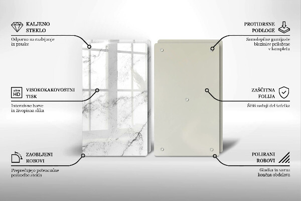 Tagliere in vetro temperato Elegante struttura in marmo