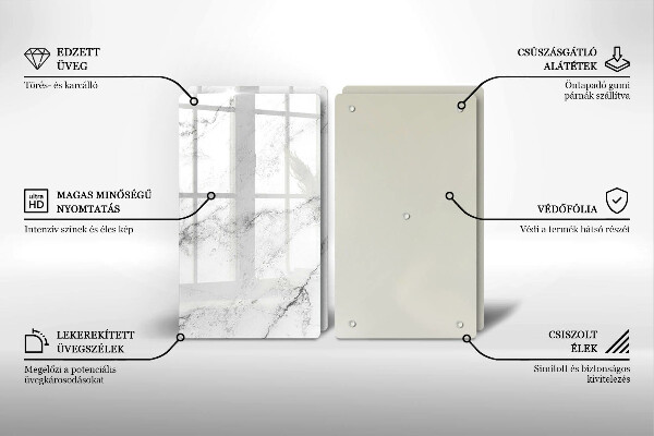Tagliere in vetro temperato Elegante struttura in marmo