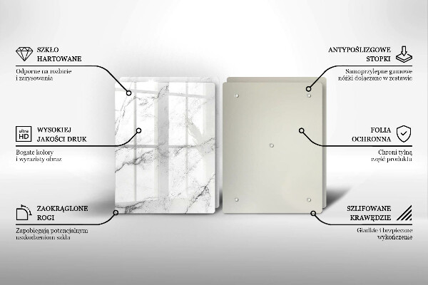 Tagliere in vetro temperato Elegante struttura in marmo
