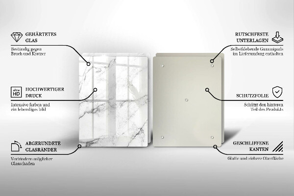 Tagliere in vetro temperato Elegante struttura in marmo