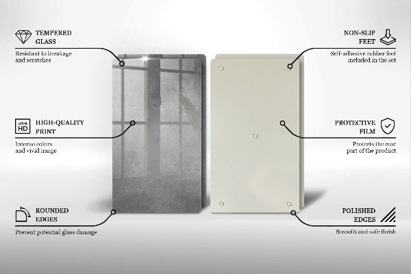 Tagliere in vetro temperato Fondo di struttura concreta