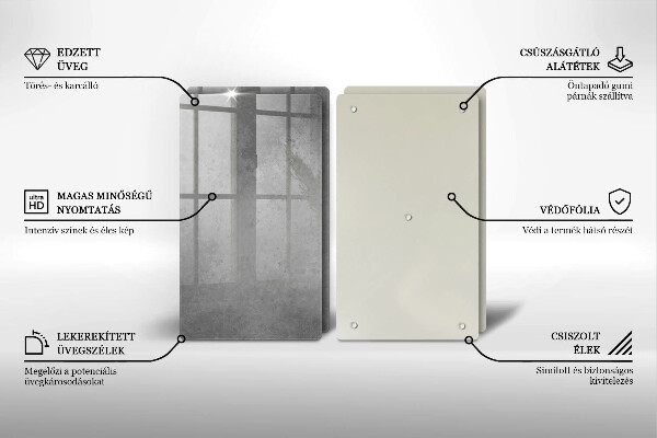 Tagliere in vetro temperato Fondo di struttura concreta