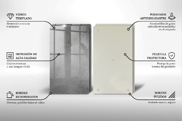 Tagliere in vetro temperato Fondo di struttura concreta
