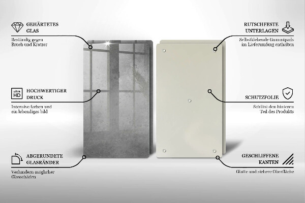 Tagliere in vetro temperato Fondo di struttura concreta