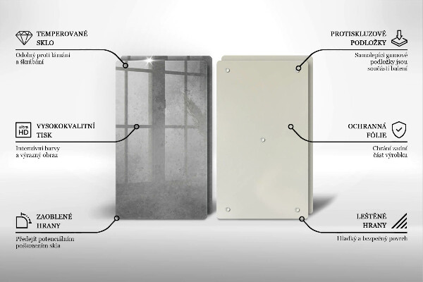 Tagliere in vetro temperato Fondo di struttura concreta