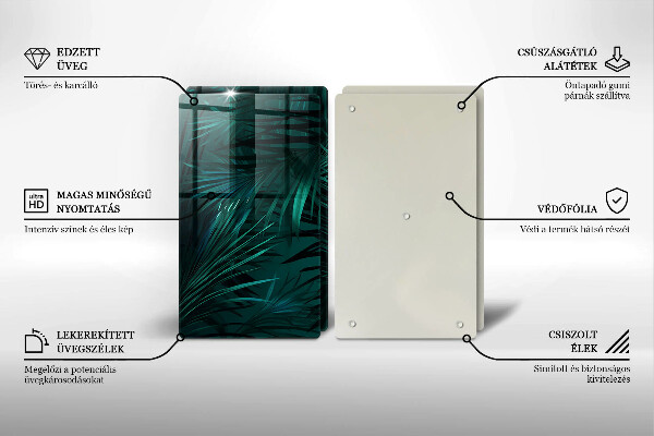 Tagliere in vetro temperato Foglie selvagge della giungla