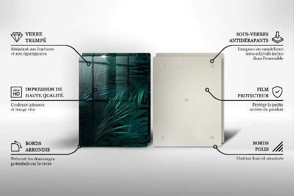 Tagliere in vetro temperato Foglie selvagge della giungla