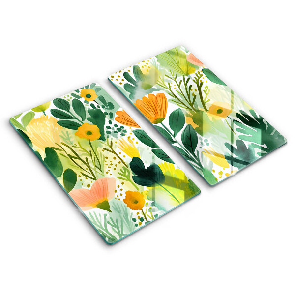Tagliere in vetro temperato Fiori dipinti