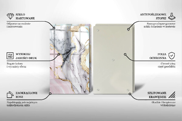 Tagliere in vetro temperato Marmo pastello