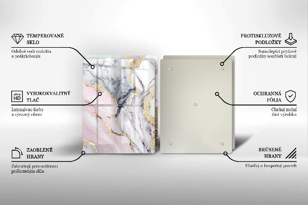 Tagliere in vetro temperato Marmo pastello