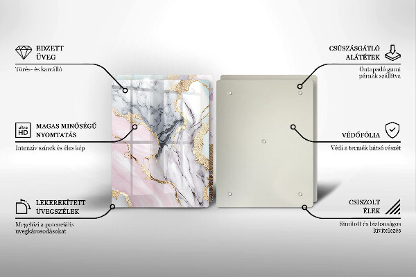 Tagliere in vetro temperato Marmo pastello