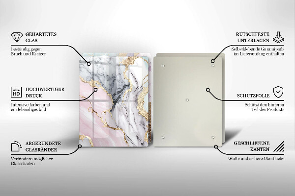 Tagliere in vetro temperato Marmo pastello