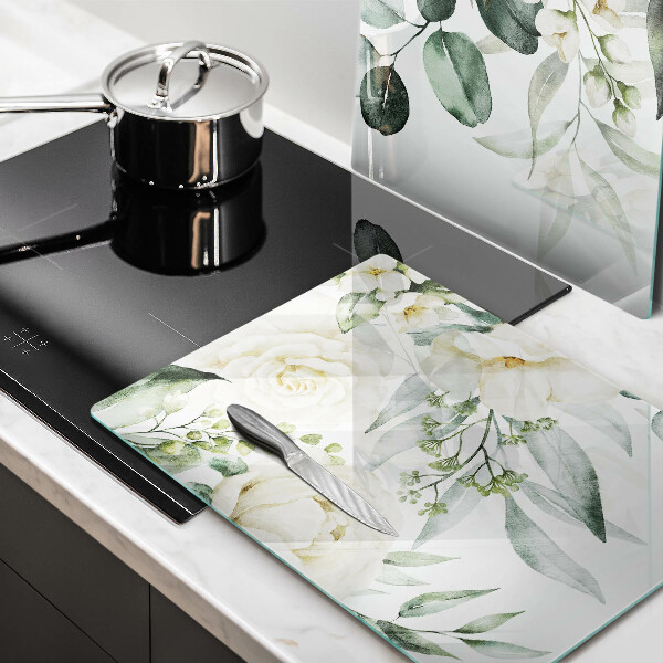 Tagliere in vetro temperato Fiori ad acquerelli