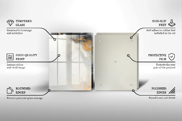 Tagliere in vetro temperato Astrazione con l'oro