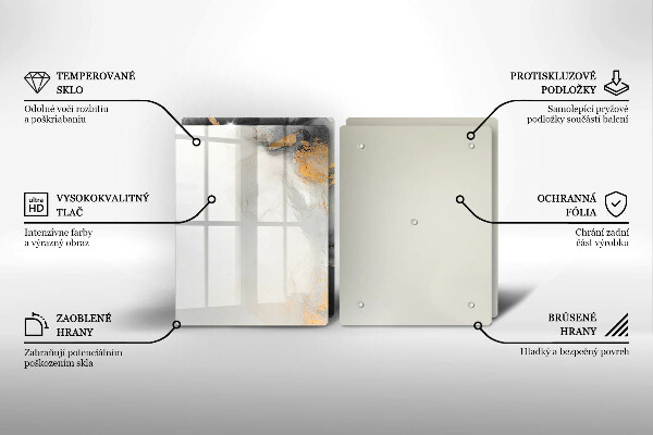 Tagliere in vetro temperato Astrazione con l'oro