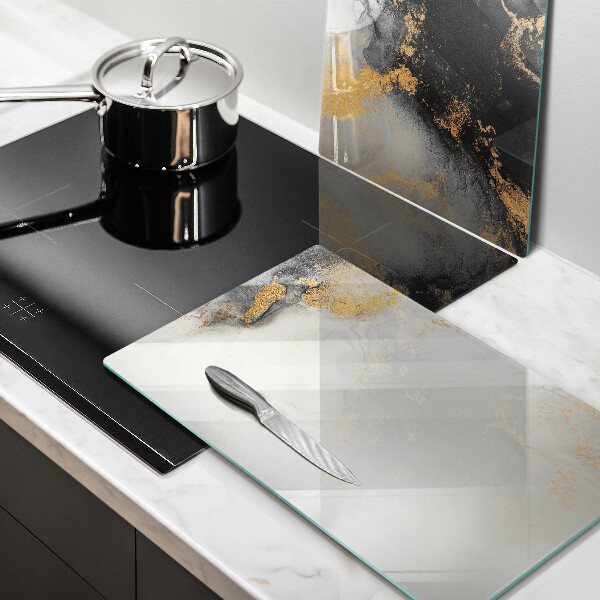Tagliere in vetro temperato Astrazione con l'oro