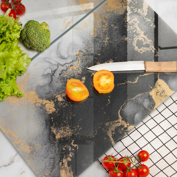 Tagliere in vetro temperato Astrazione con l'oro