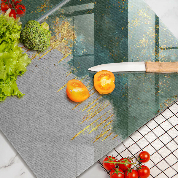 Tagliere in vetro temperato Astrazione con l'oro