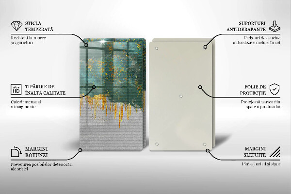 Tagliere in vetro temperato Astrazione con l'oro
