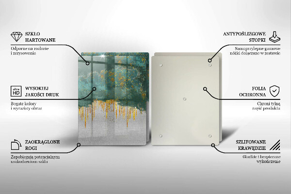 Tagliere in vetro temperato Astrazione con l'oro