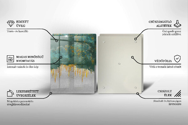 Tagliere in vetro temperato Astrazione con l'oro