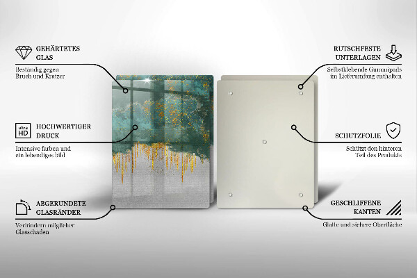 Tagliere in vetro temperato Astrazione con l'oro