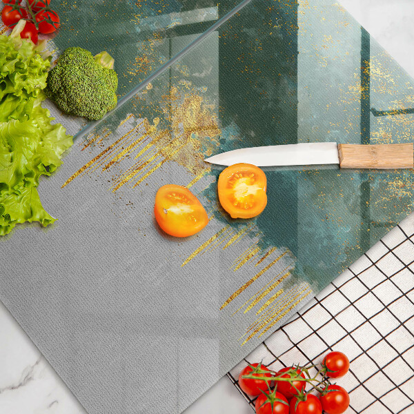 Tagliere in vetro temperato Astrazione con l'oro