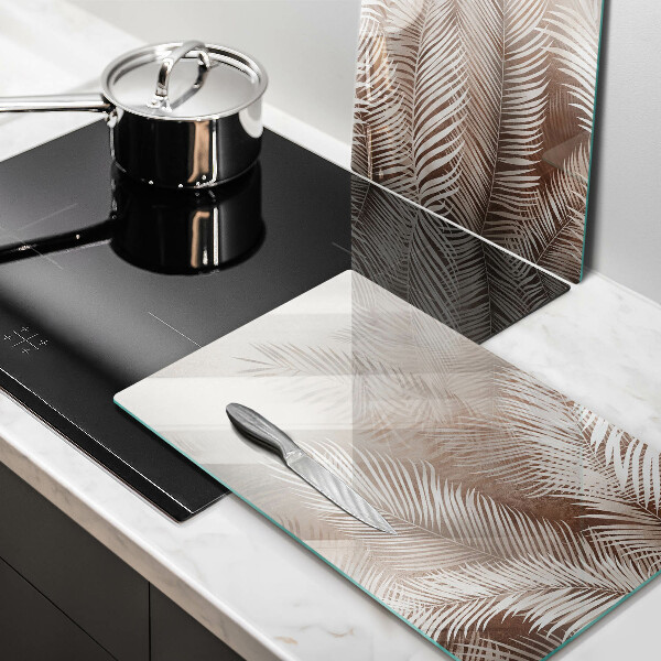 Tagliere in vetro temperato Foglie di vegetazione boho