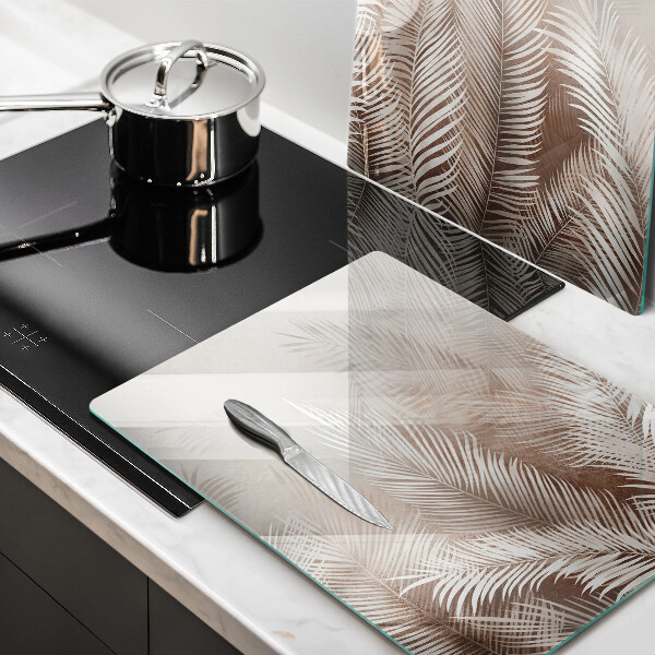 Tagliere in vetro temperato Foglie di vegetazione boho