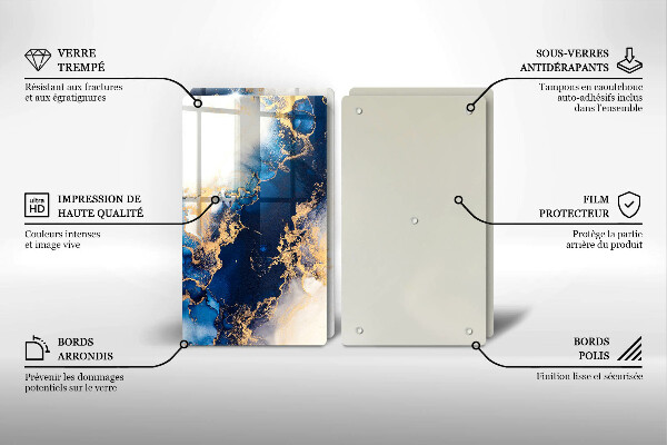 Tagliere in vetro temperato Astrazione con il blu